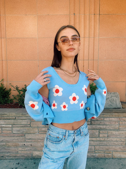 80's Baby Cardi// Blue
