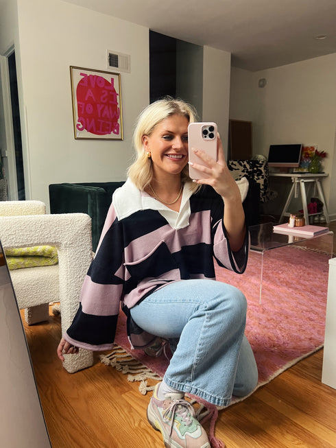 Good Karma Striped Pullover