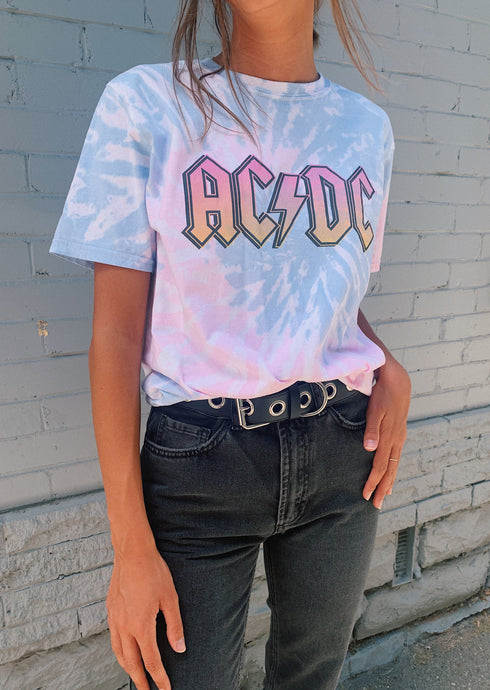 ACDC Lightning Tie Dye Graphic Tee