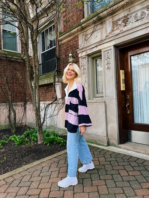 Good Karma Striped Pullover