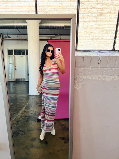 Beach & Disco Knit Dress // Pink Multi