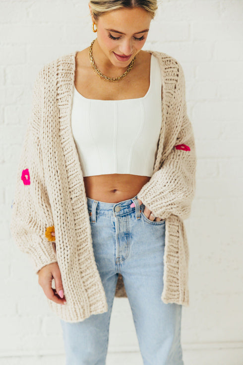 Buy Her Flowers Cardigan // Cream