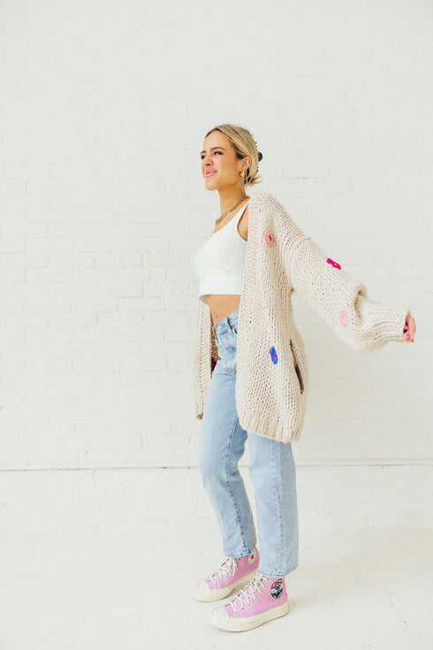 Buy Her Flowers Cardigan // Cream