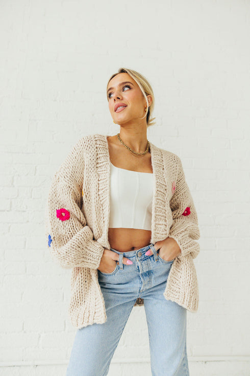 Buy Her Flowers Cardigan // Cream