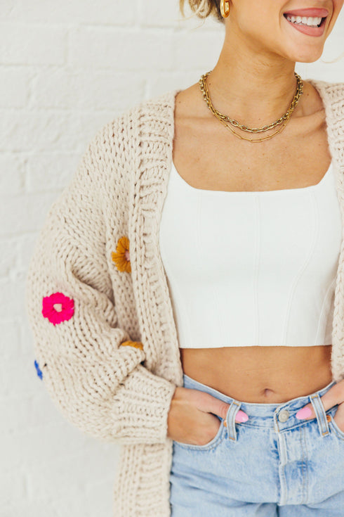 Buy Her Flowers Cardigan // Cream