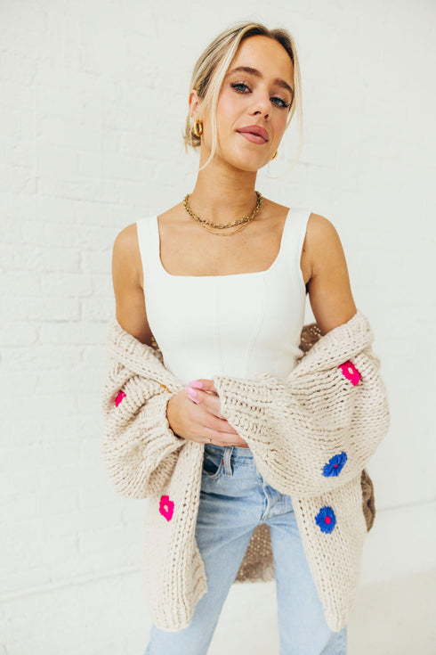 Buy Her Flowers Cardigan // Cream