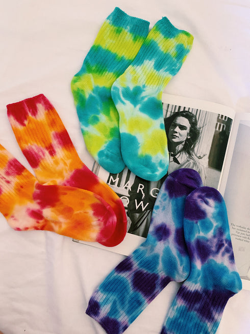 Play It Loud Tie Dye Socks// Orange Combo