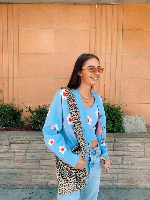 80's Baby Cardi// Blue