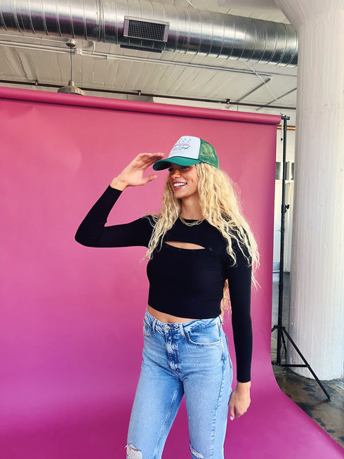 Style File Ribbed Top // Black