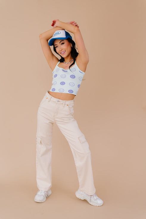 Good Days Smiley Tank // Mint