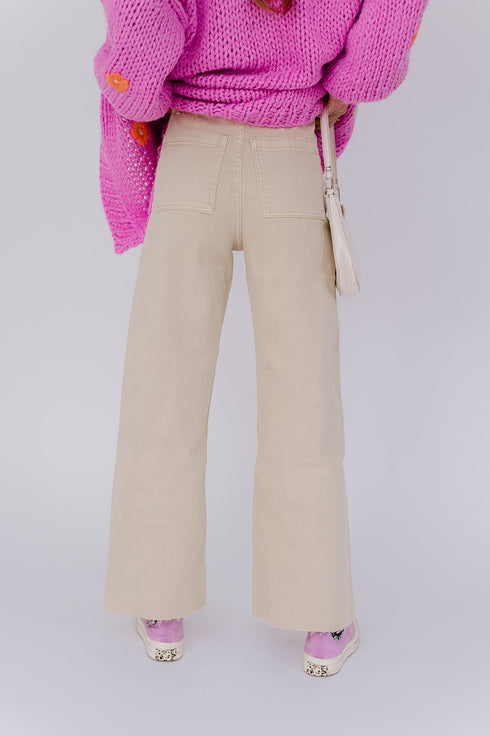 Spring Fling Denim Pant// Cream *RESTOCKED*