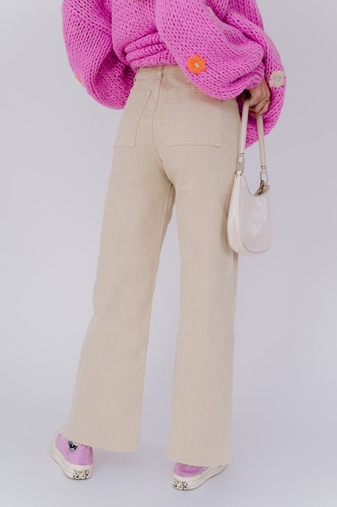 Spring Fling Denim Pant// Cream *RESTOCKED*