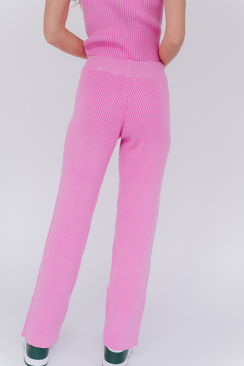 Flower Market Ribbed Pant // Pink