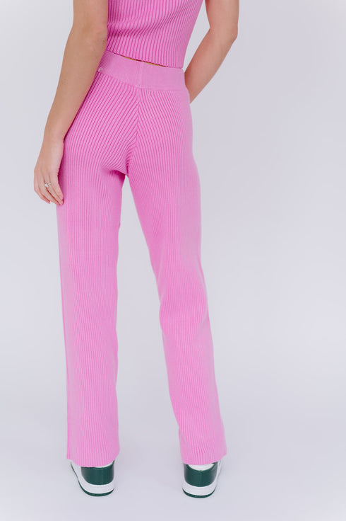 Flower Market Ribbed Pant // Pink