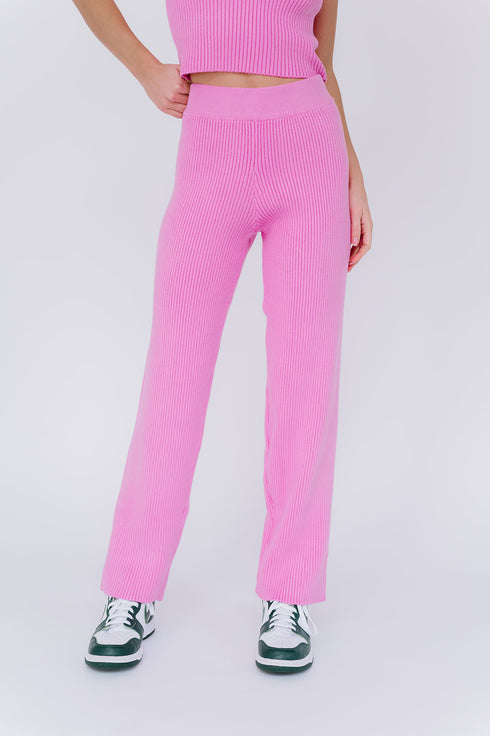 Flower Market Ribbed Pant // Pink