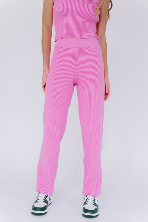 Flower Market Ribbed Pant // Pink