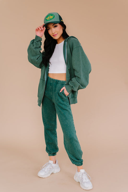 Vibe Check Washed Pant// Teal