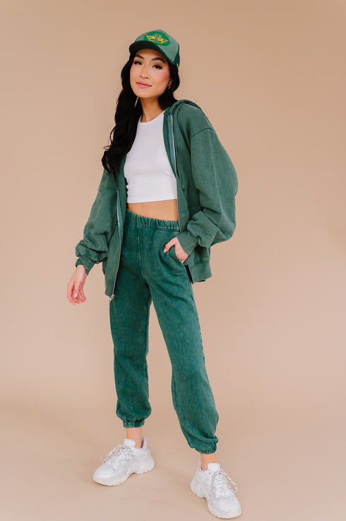 Vibe Check Washed Pant// Teal