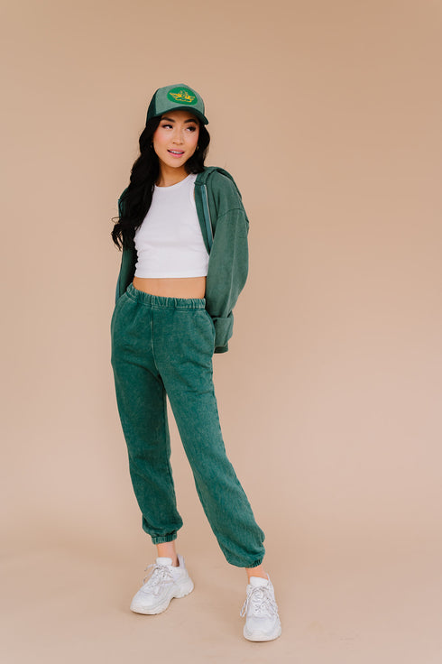 Vibe Check Washed Pant// Teal