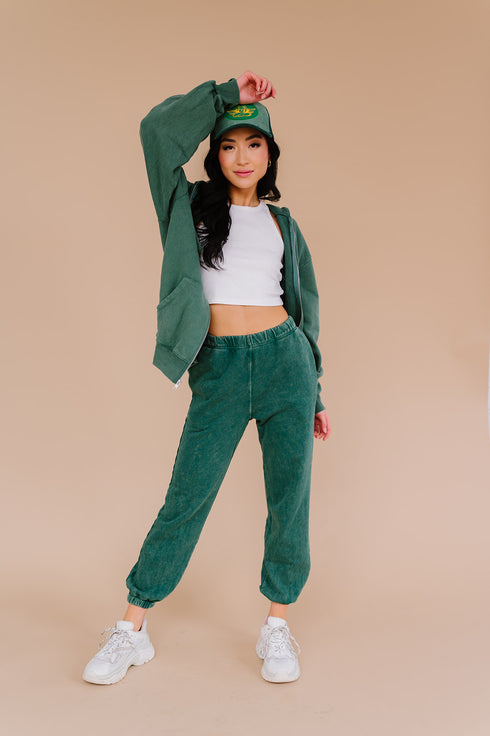 Vibe Check Washed Pant// Teal