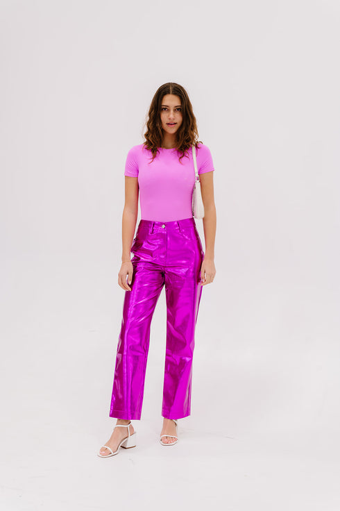 Party On Metallic Pant // Pink