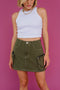 Downtown Girl Cargo Skirt// Olive