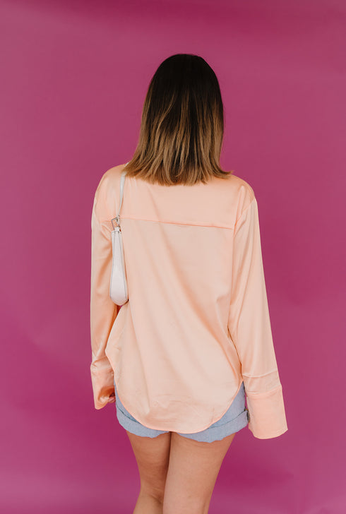 Satin Summer Top// Peach