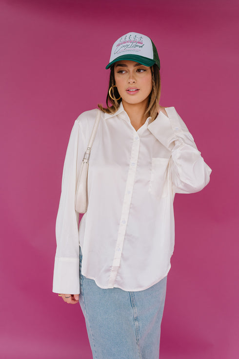 Satin Summer Top// Pearl