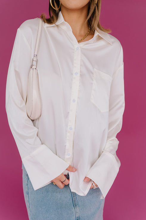 Satin Summer Top// Pearl