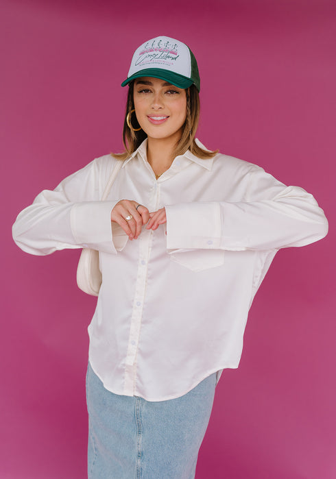 Satin Summer Top// Pearl