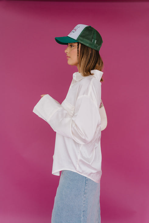 Satin Summer Top// Pearl