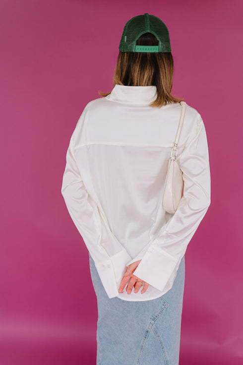 Satin Summer Top// Pearl