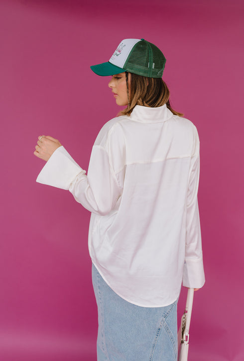 Satin Summer Top// Pearl