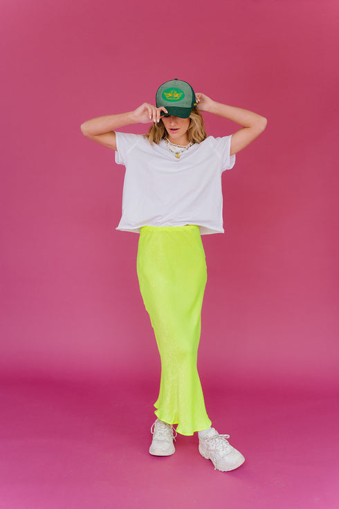 On Edge Neon Midi Skirt