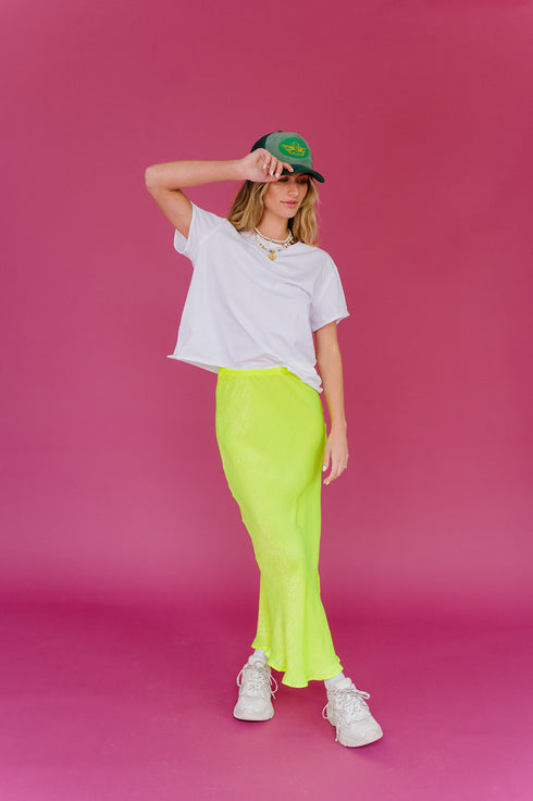 On Edge Neon Midi Skirt