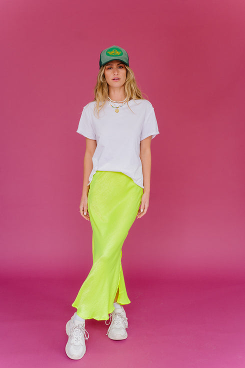 On Edge Neon Midi Skirt