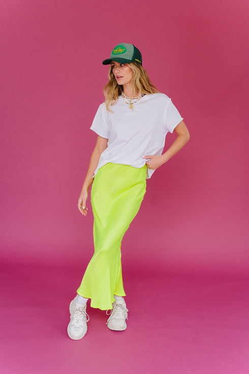 On Edge Neon Midi Skirt