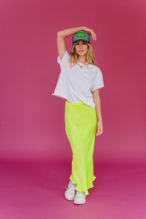 On Edge Neon Midi Skirt