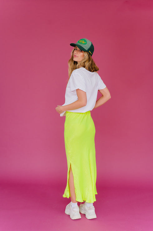 On Edge Neon Midi Skirt