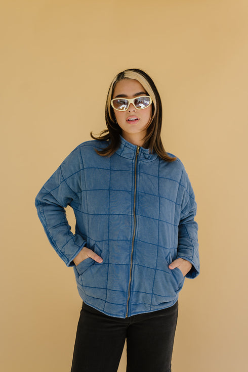 Forever Flame Quilted Jacket// Denim
