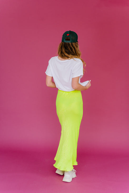 On Edge Neon Midi Skirt