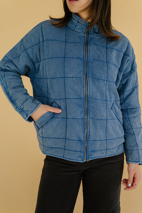 Forever Flame Quilted Jacket// Denim