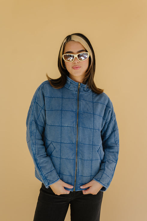 Forever Flame Quilted Jacket// Denim