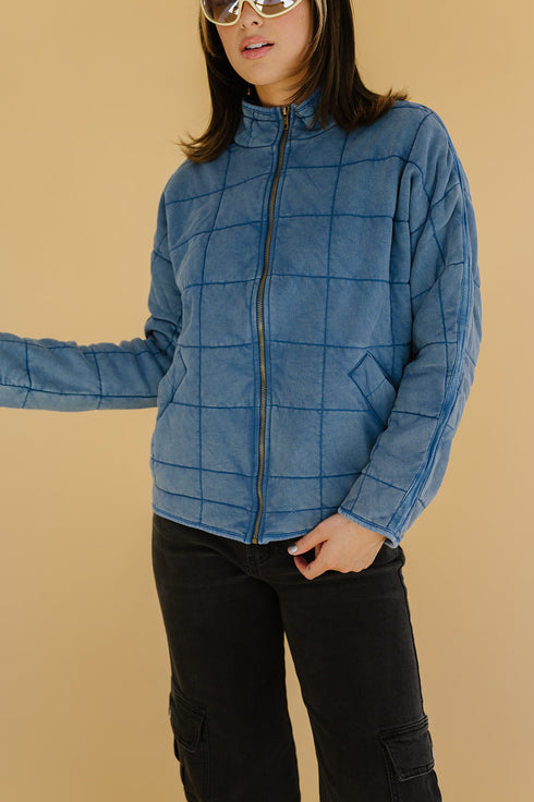 Forever Flame Quilted Jacket// Denim