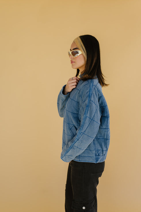 Forever Flame Quilted Jacket// Denim