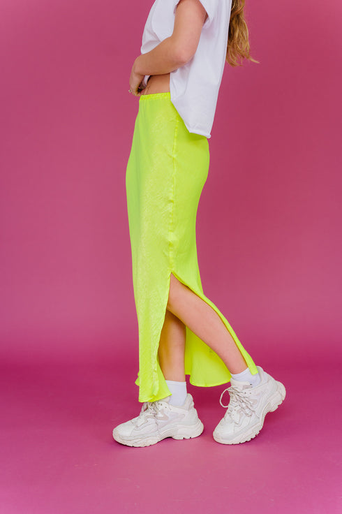 On Edge Neon Midi Skirt