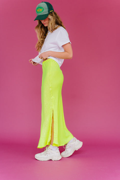 On Edge Neon Midi Skirt