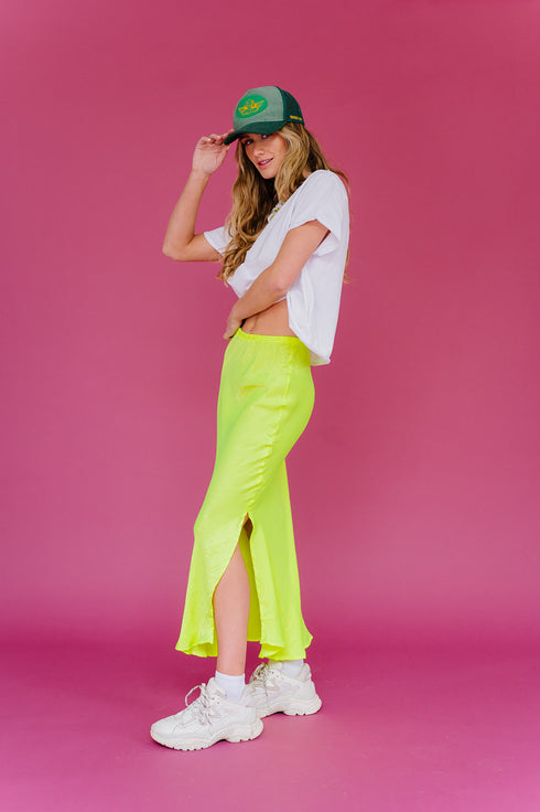 On Edge Neon Midi Skirt