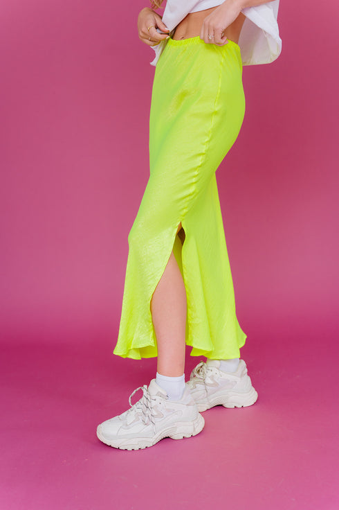 On Edge Neon Midi Skirt