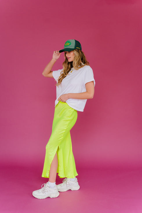 On Edge Neon Midi Skirt